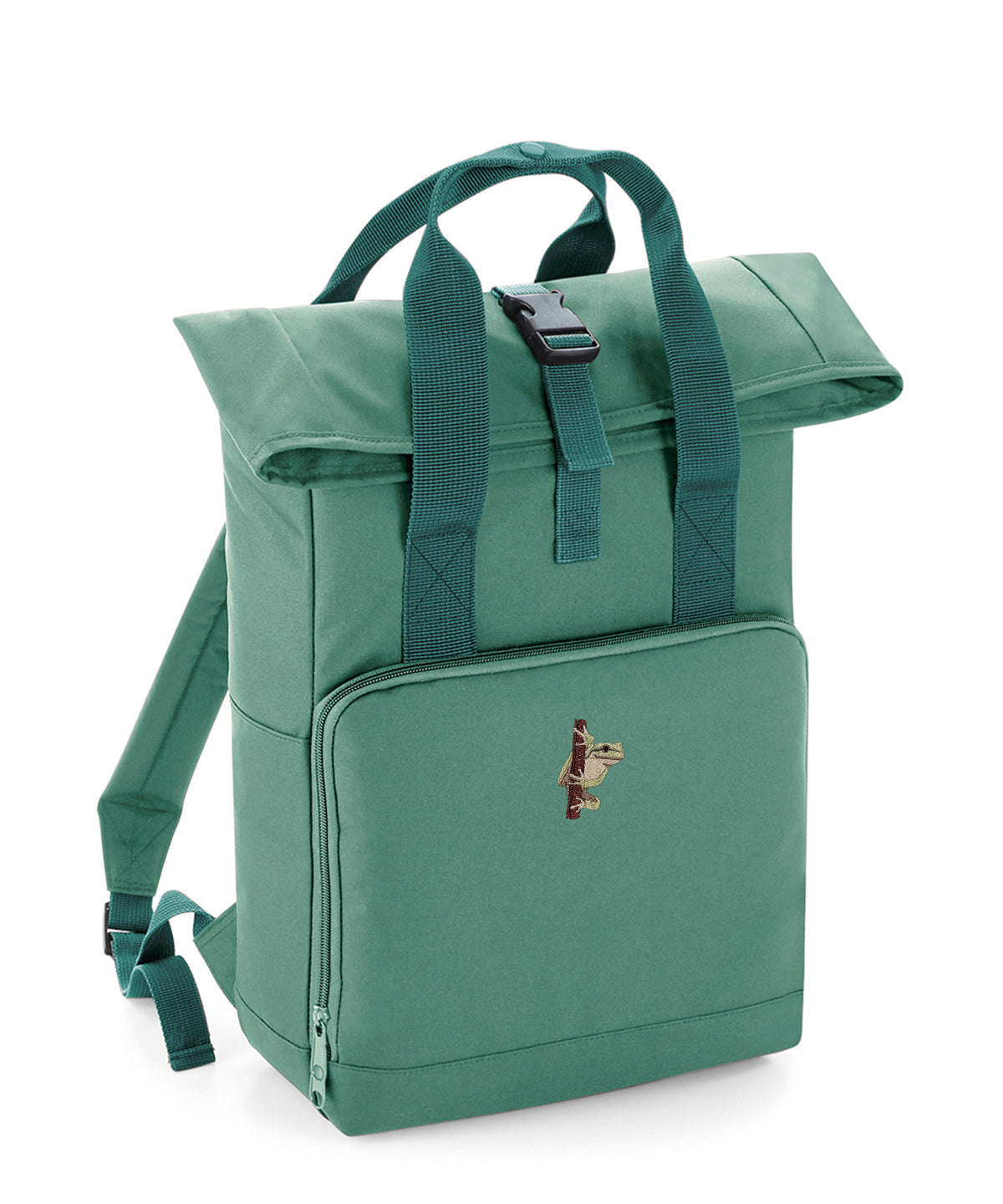 European Tree Frog Embroidered Recycled Roll-Top Backpack
