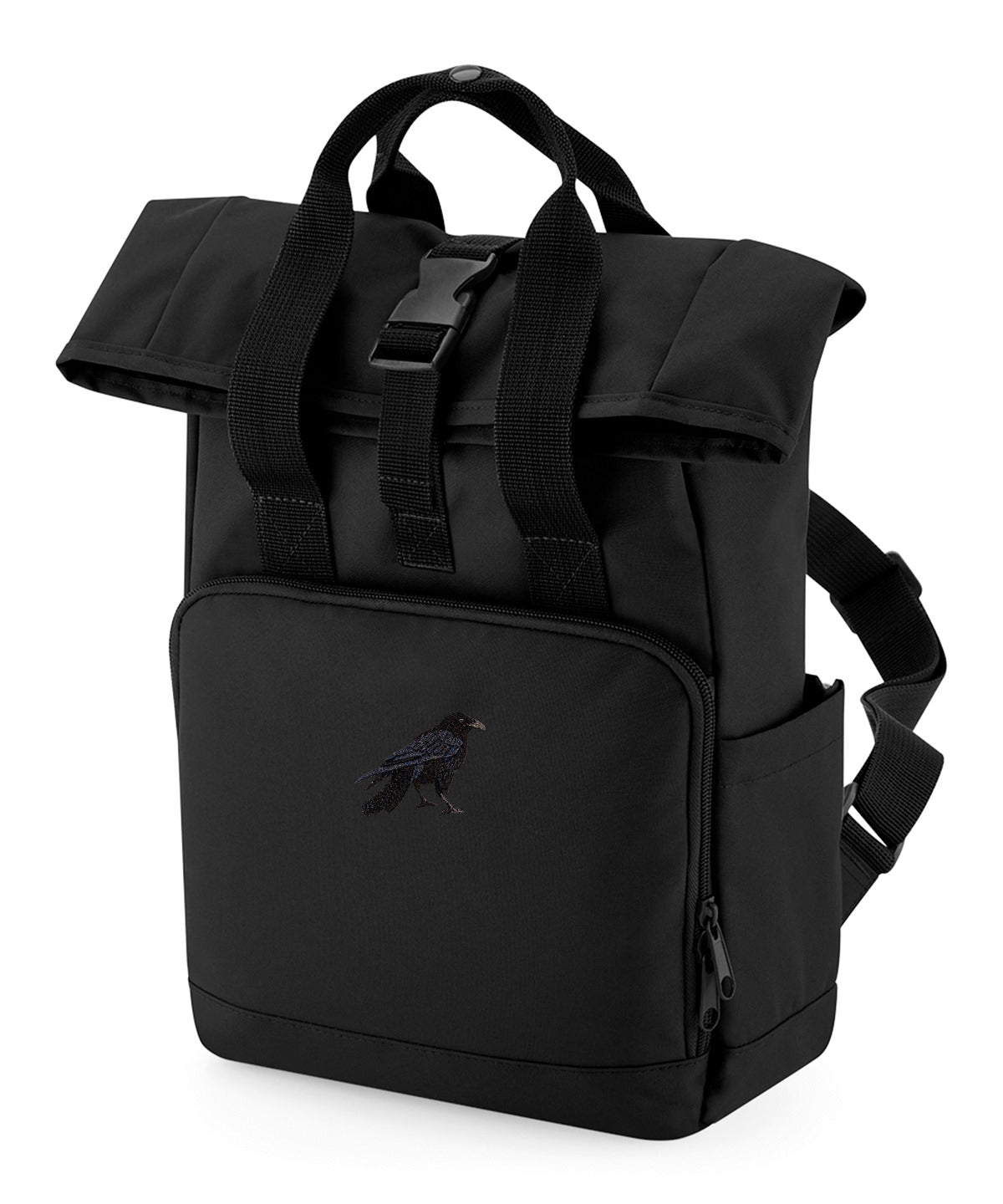 Crow Embroidered Mini Backpack