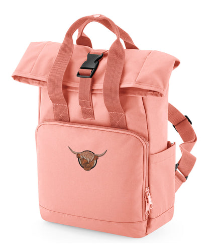 Highland Cow Embroidered Mini Backpack