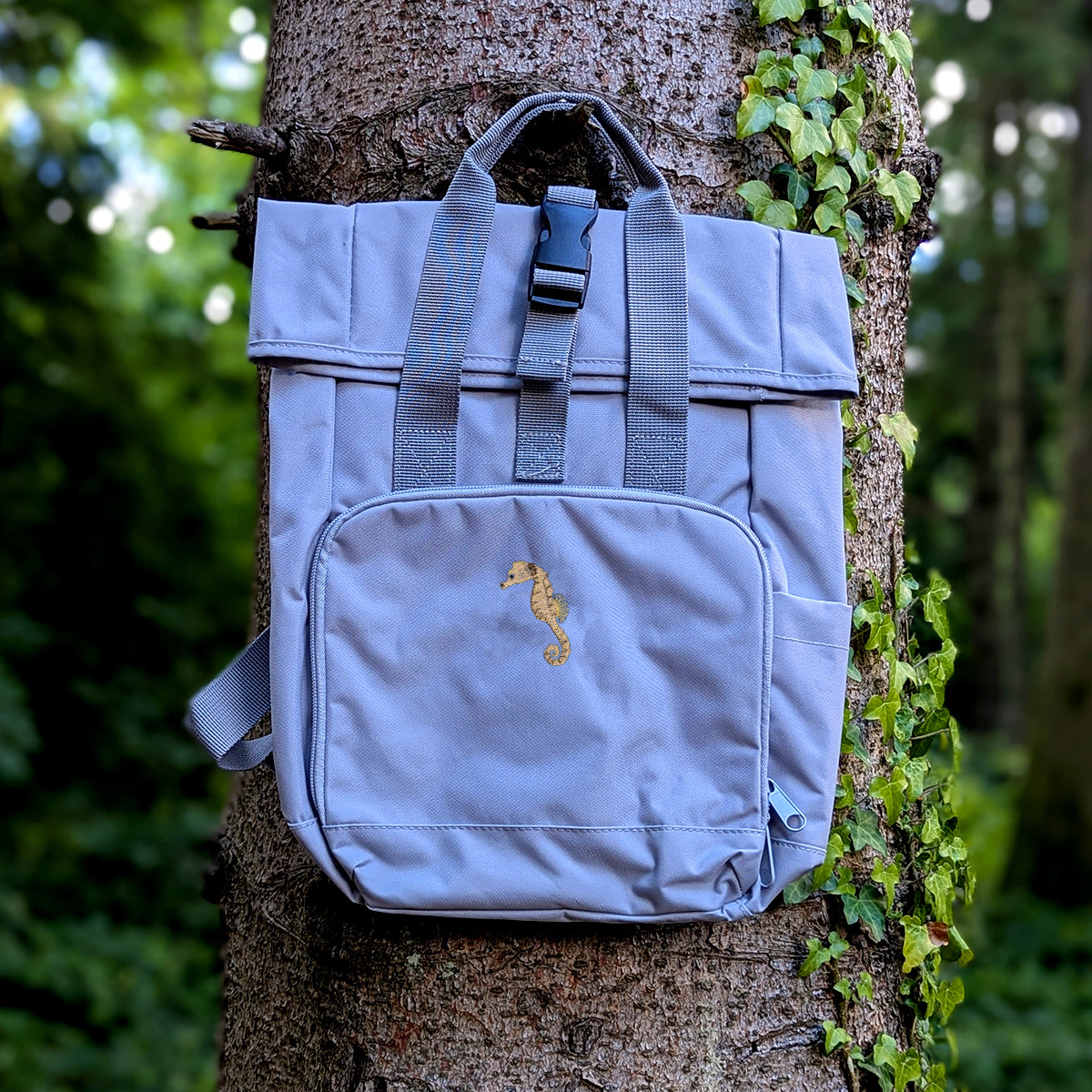 Seahorse Embroidered Mini Backpack
