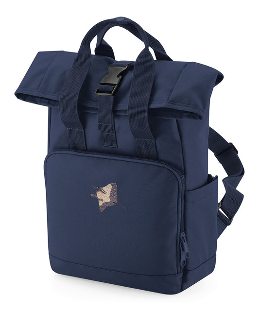 Manta Ray Embroidered Mini Backpack