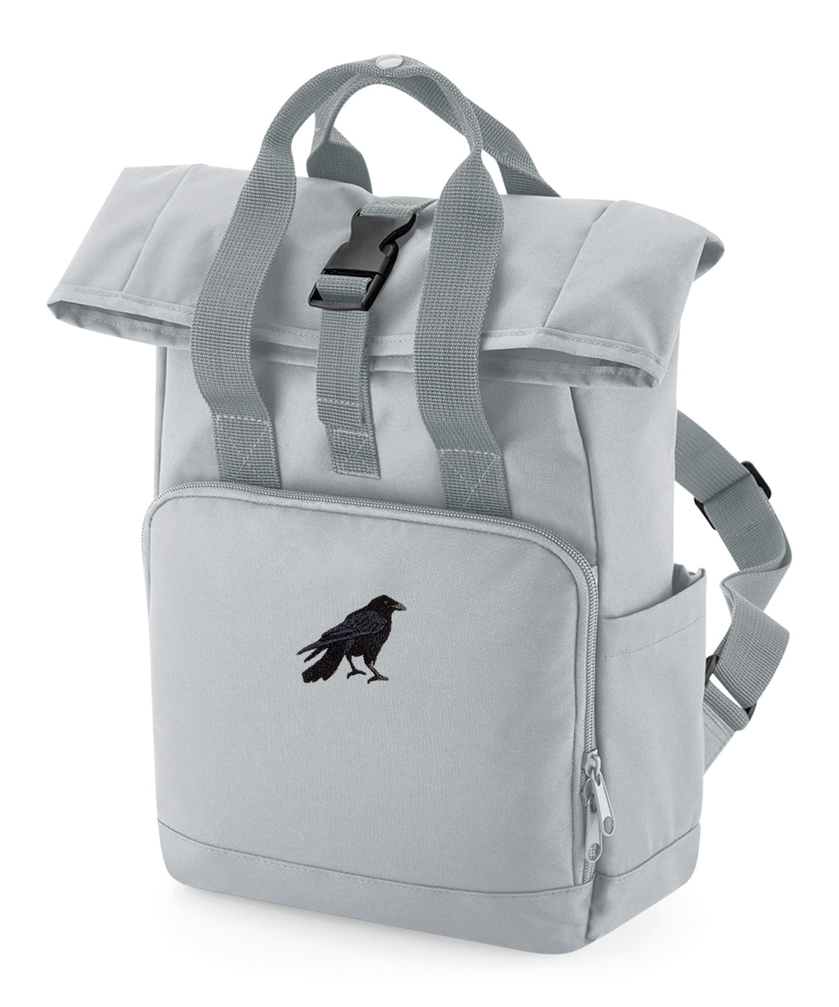 Crow Embroidered Mini Backpack
