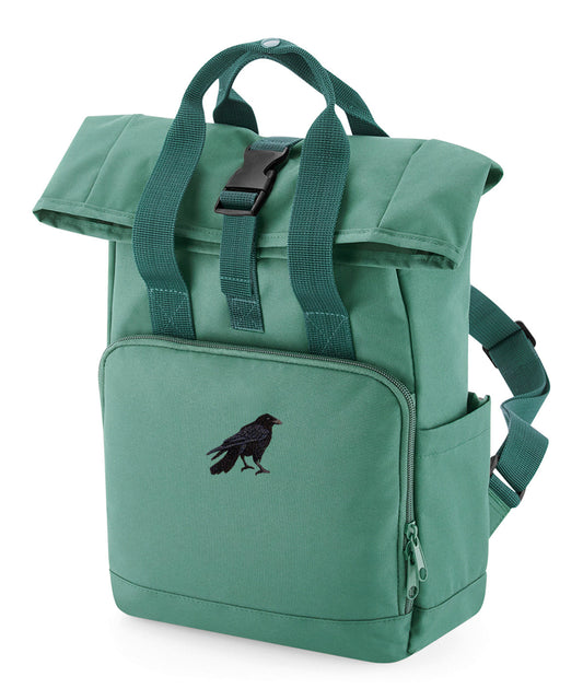 Crow Embroidered Mini Backpack