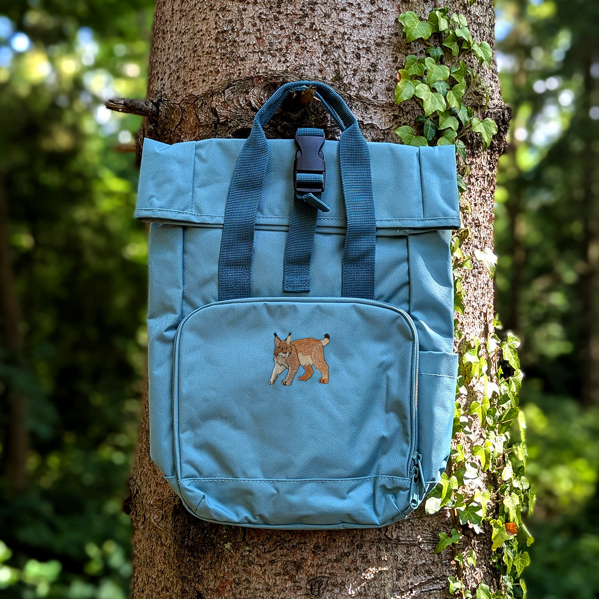 Lynx Embroidered Mini Backpack