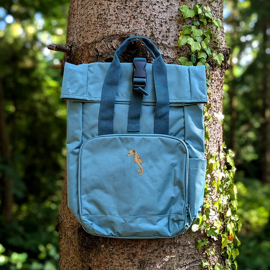 Seahorse Embroidered Mini Backpack