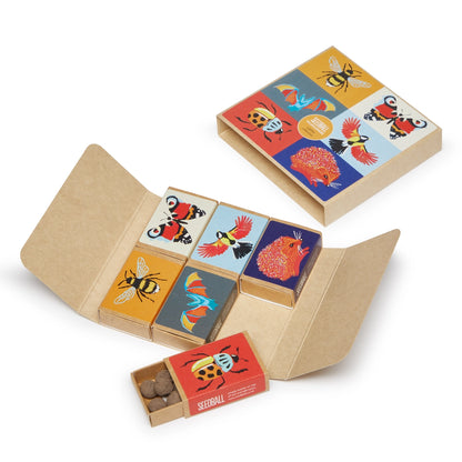 Seedball Wildlife Collection Seed Box Set: 6 Wildflower Seed Ball Boxes