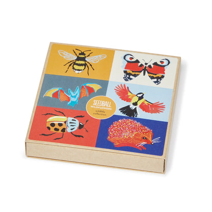 Seedball Wildlife Collection Seed Box Set: 6 Wildflower Seed Ball Boxes