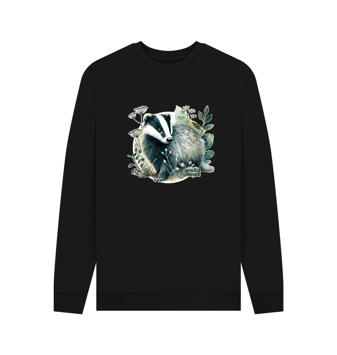 Black Printed Sweater Front
