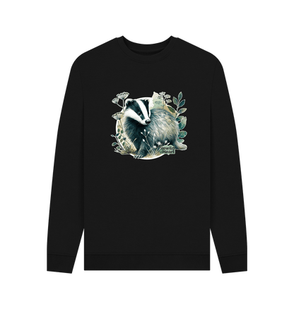 Black Printed Sweater Front