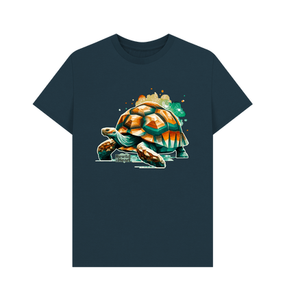 Denim Blue Giant Tortoise Wildflower Men's T-Shirt