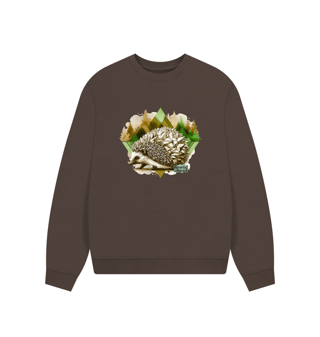 Chocolate Hedgehog Women's Oversized Jumper