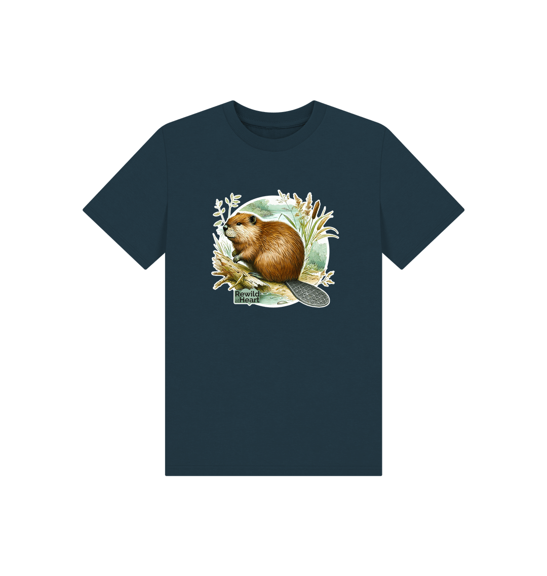 Denim Blue Beaver Riverbank Kids T-Shirt