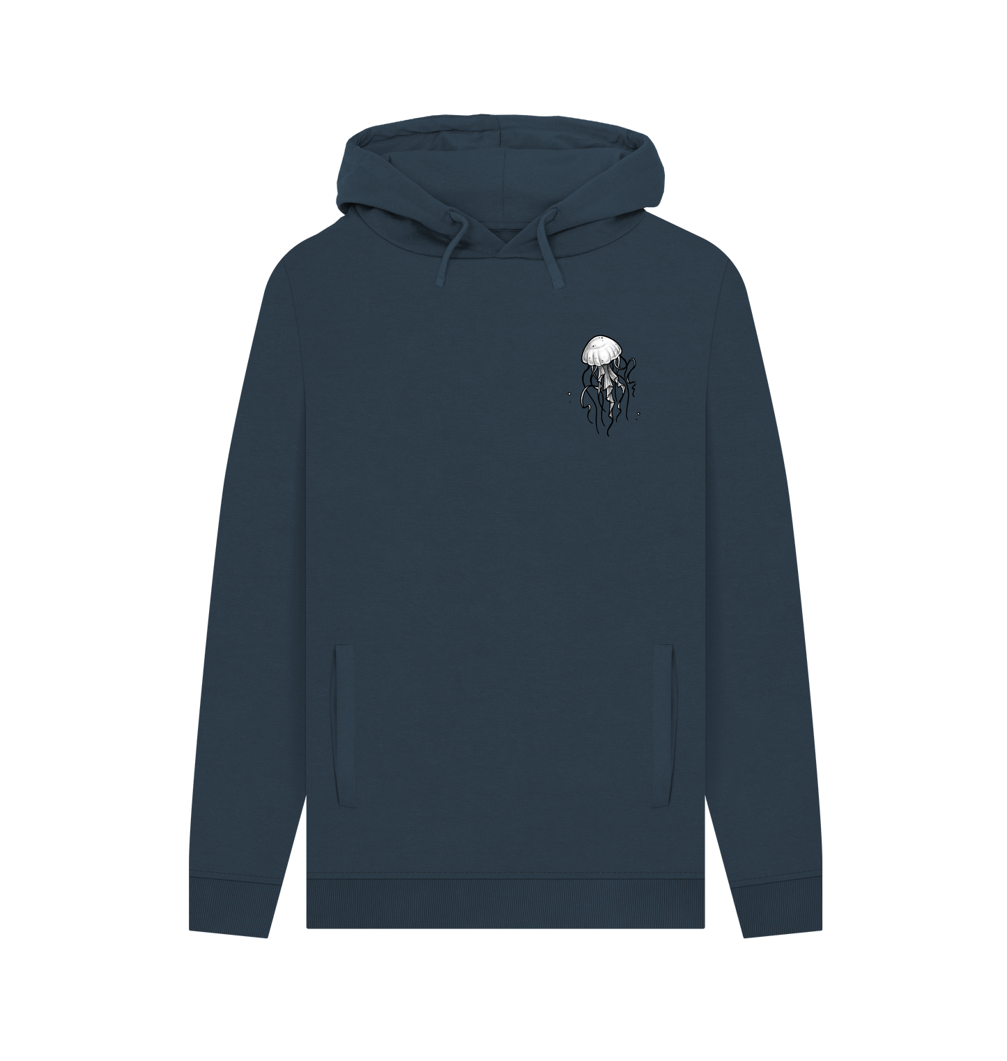 Navy Printed Hoody Front
