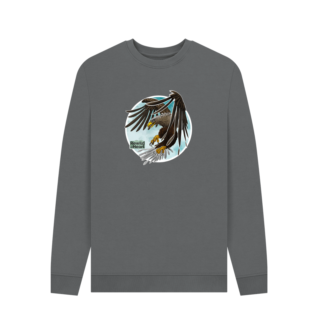 Slate Grey White-Tailed Eagle Flight Men's Sweater