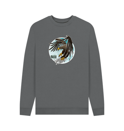 Slate Grey White-Tailed Eagle Flight Men's Sweater