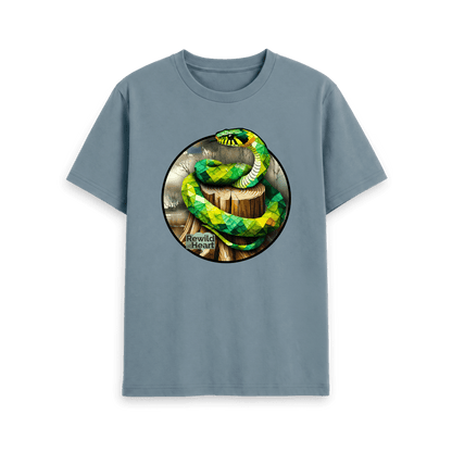 Stone Blue Printed T-shirt Front