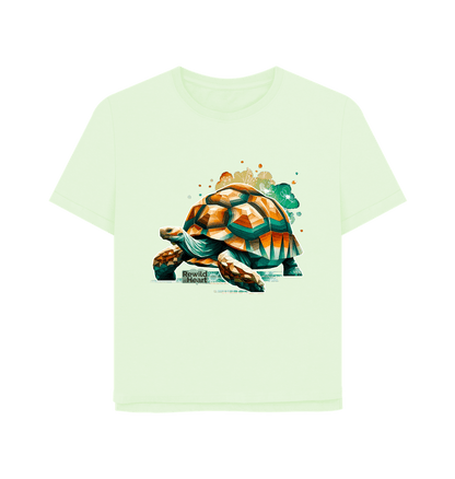 Pastel Green Giant Tortoise Wildflower Women's Relaxed-Fit T-Shirt