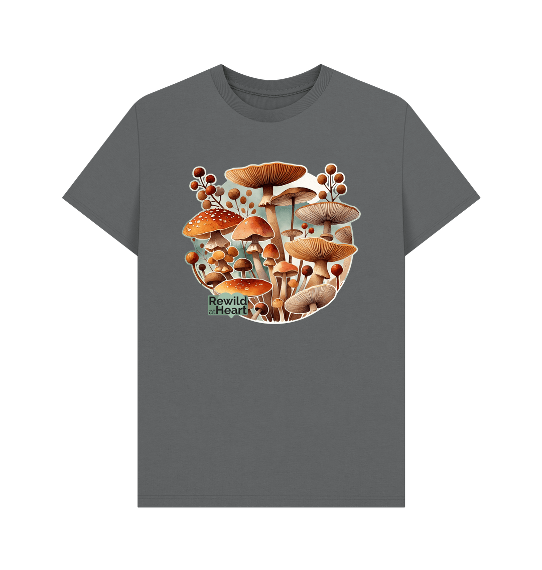 Slate Grey Mushroom Bloom Men's T-Shirt