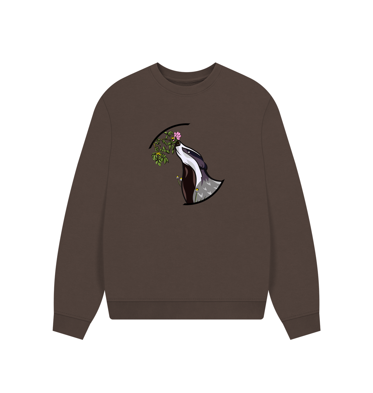 Chocolate Printed Sweater Front