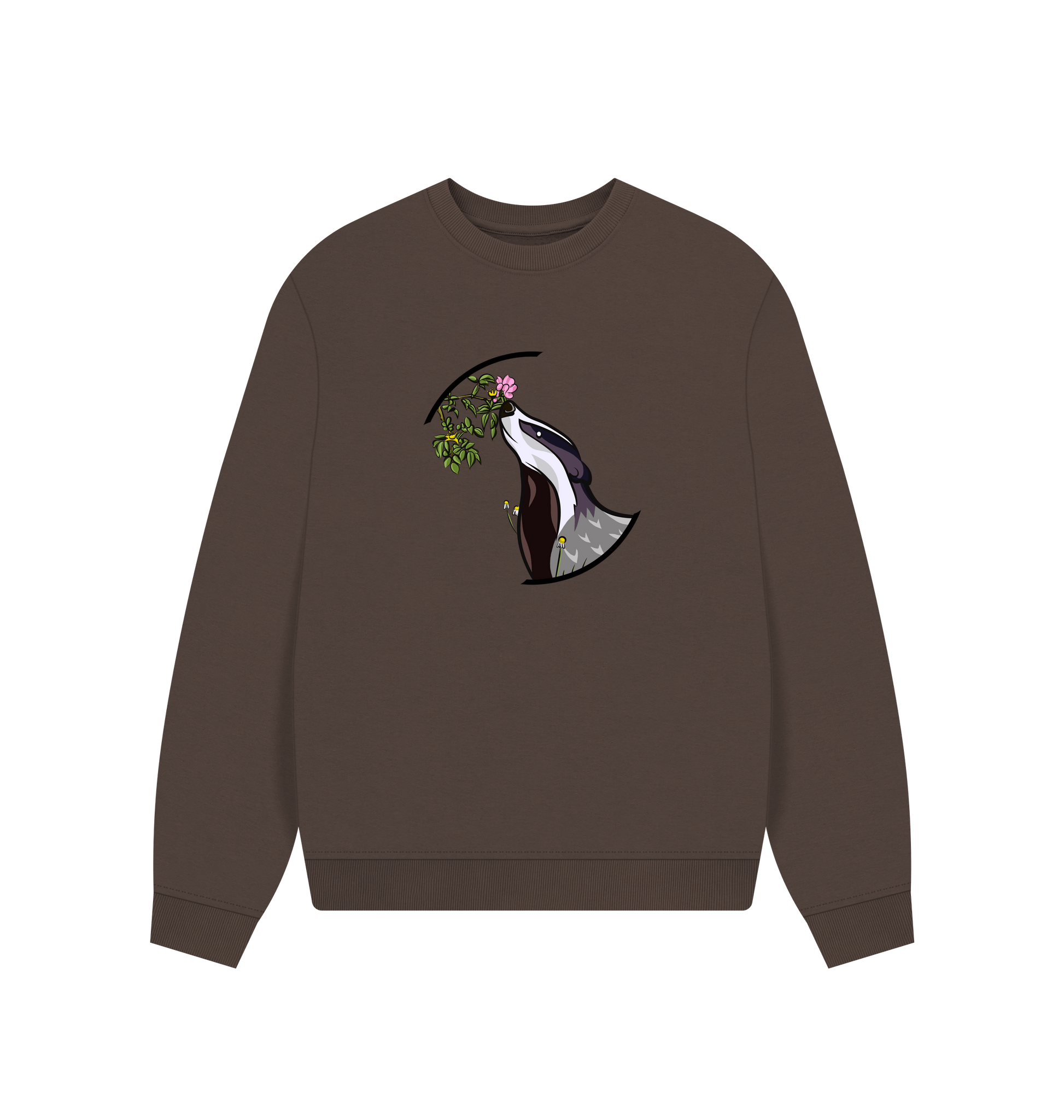 Chocolate Printed Sweater Front