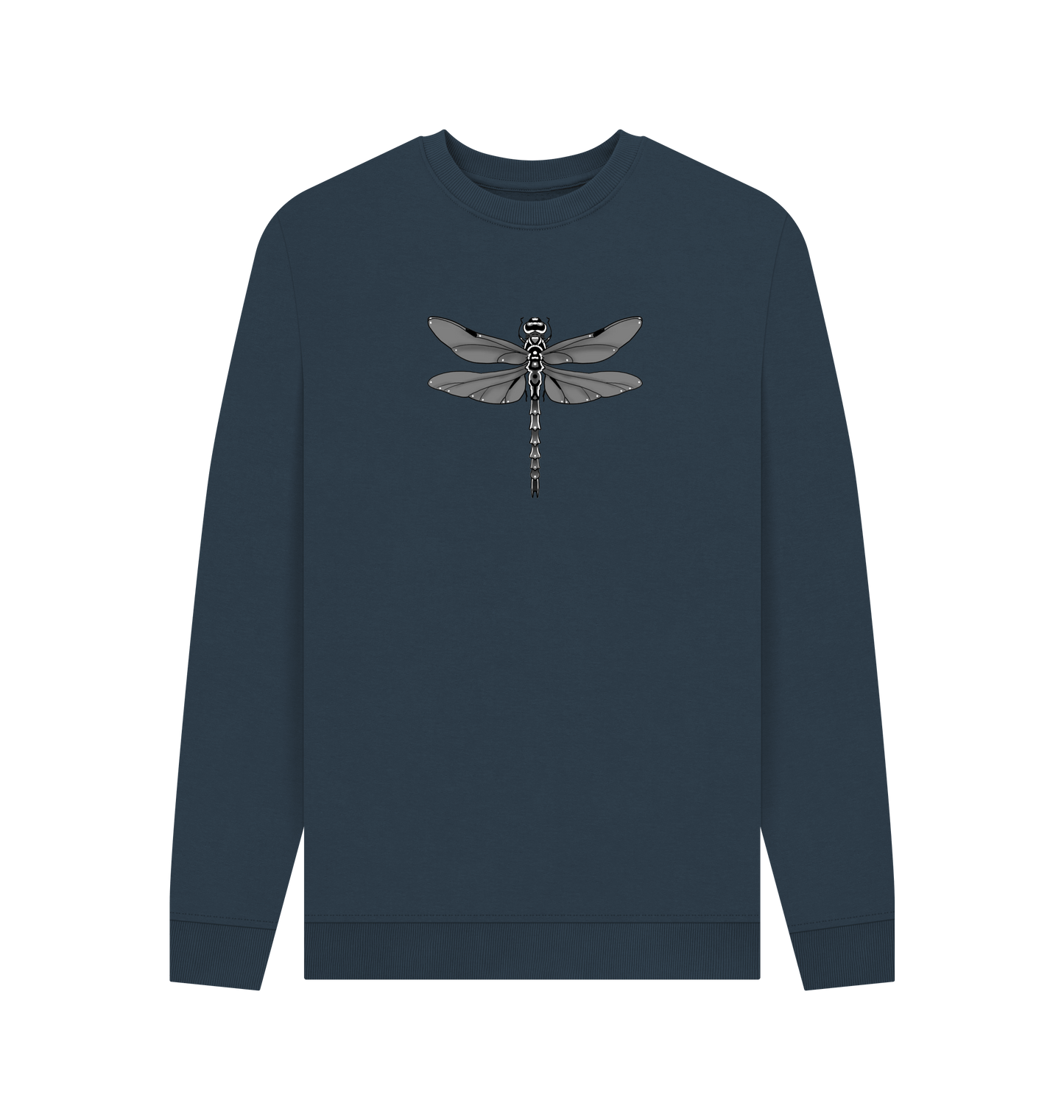 Navy Blue Printed Sweater Front