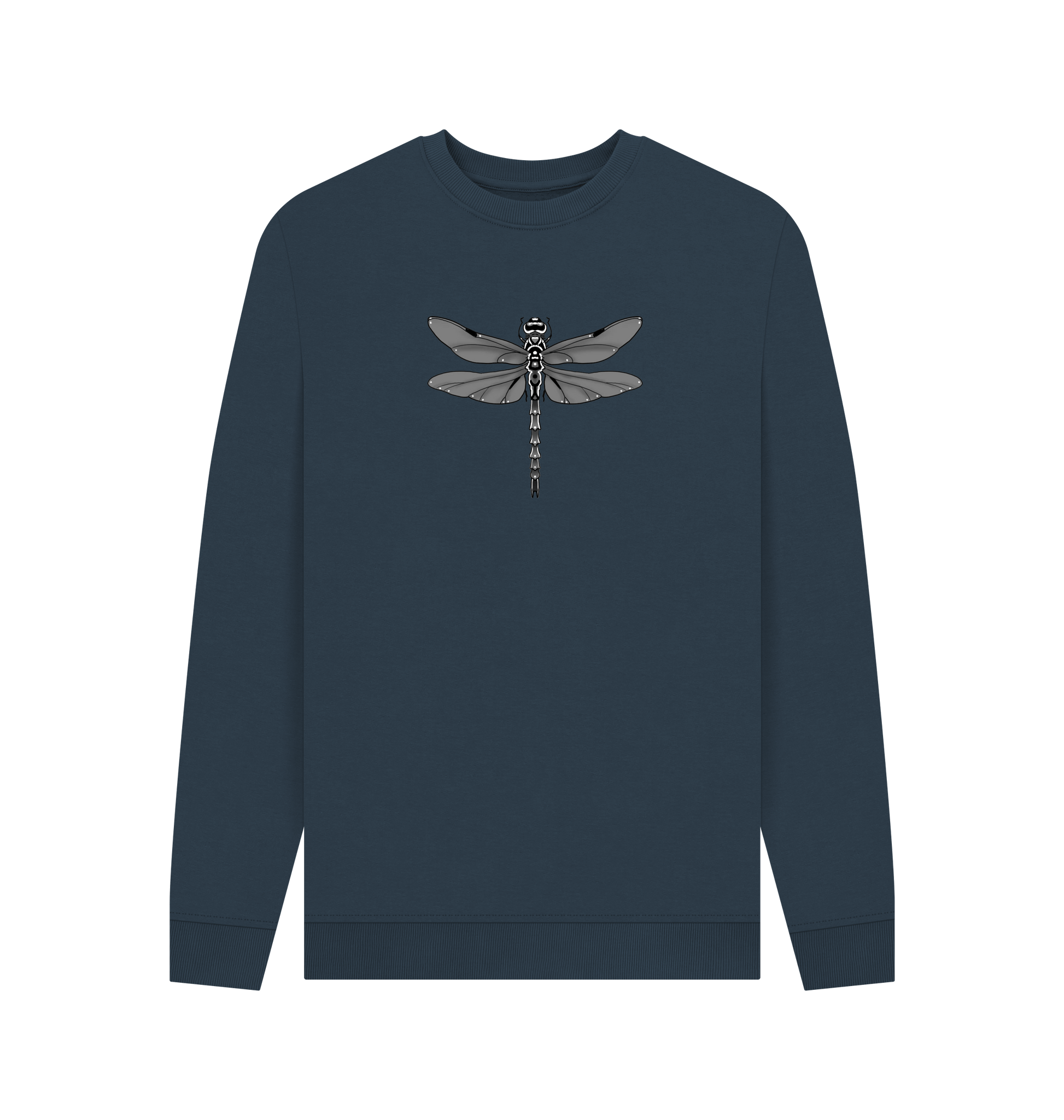 Navy Blue Printed Sweater Front