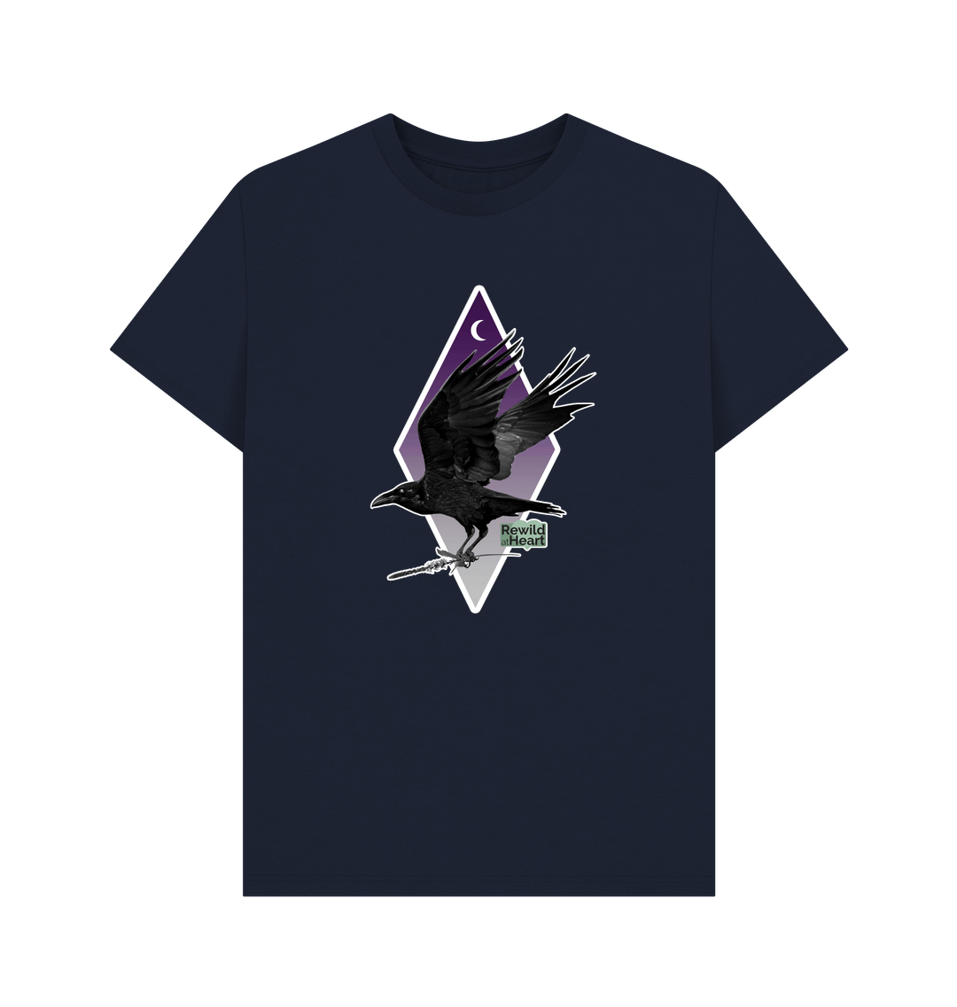 Navy Blue Raven Moon Crescent Men's T-Shirt