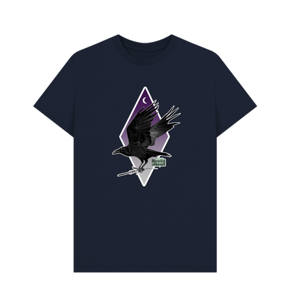 Navy Blue Raven Moon Crescent Men's T-Shirt