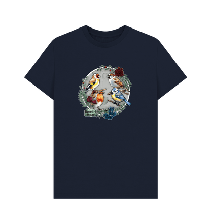 Navy Blue British Songbird Wreath Men's T-Shirt