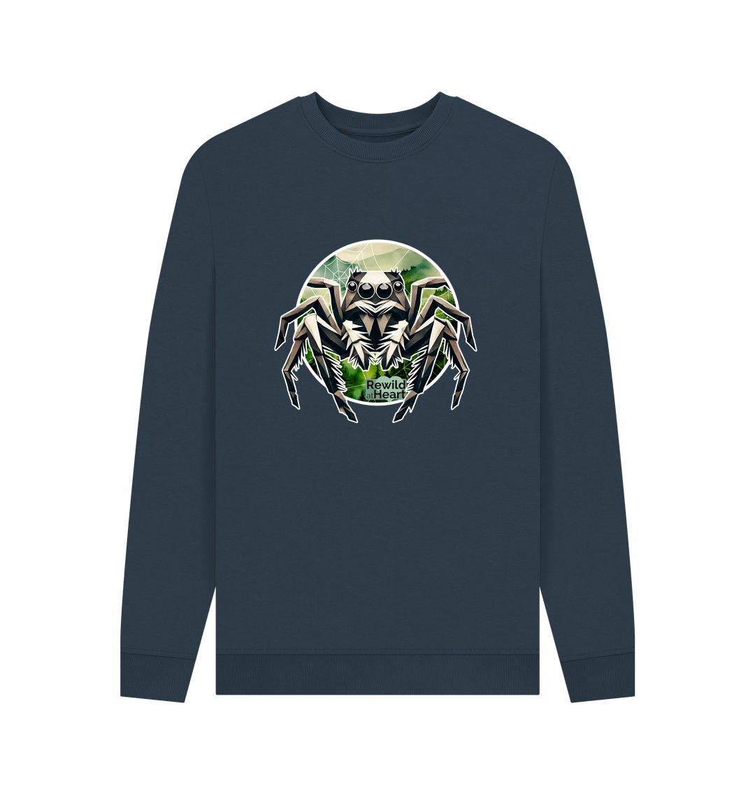 Navy Blue Printed Sweater Front