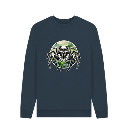Navy Blue Printed Sweater Front