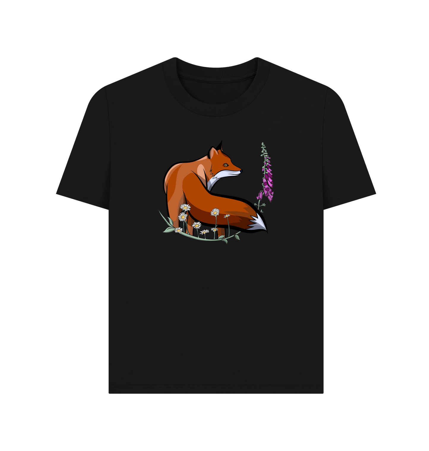 Black Printed T-shirt Front