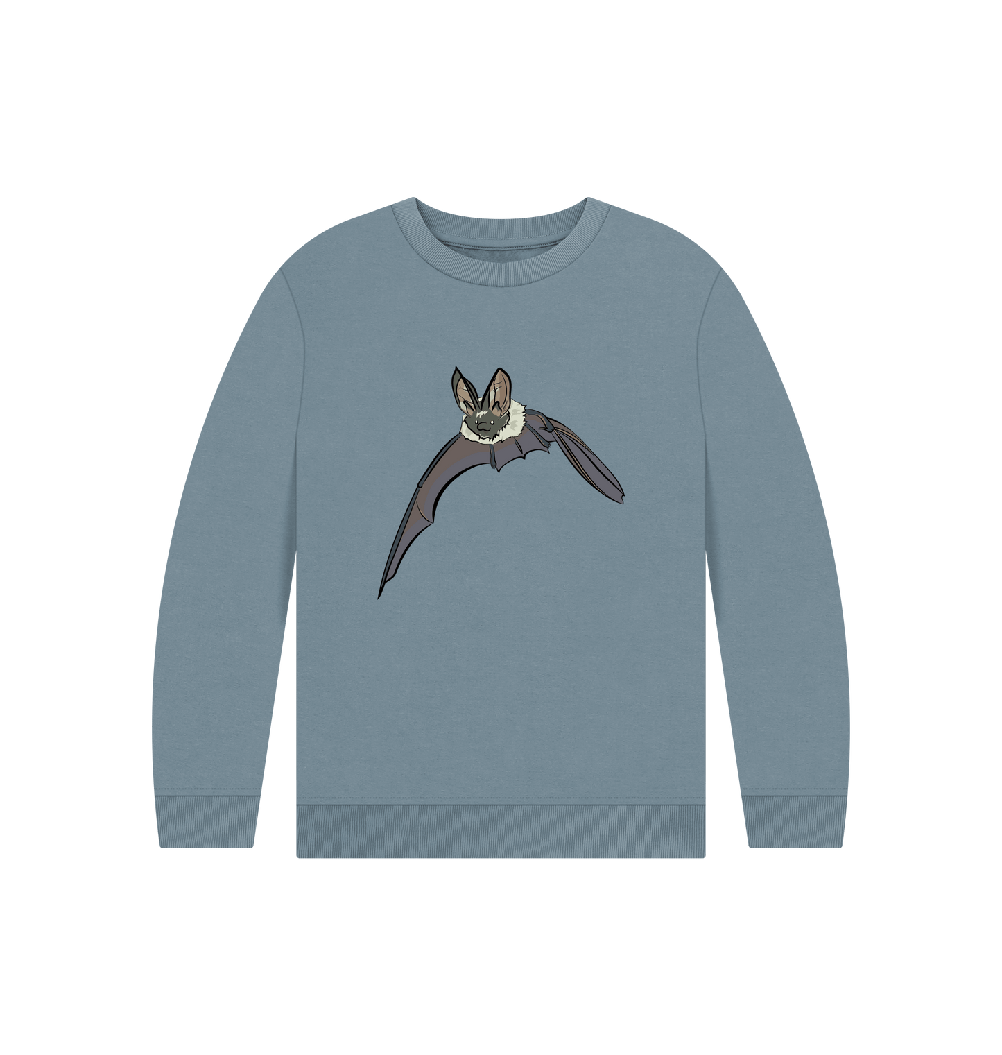 Stone Blue Printed Kids Jumper Front