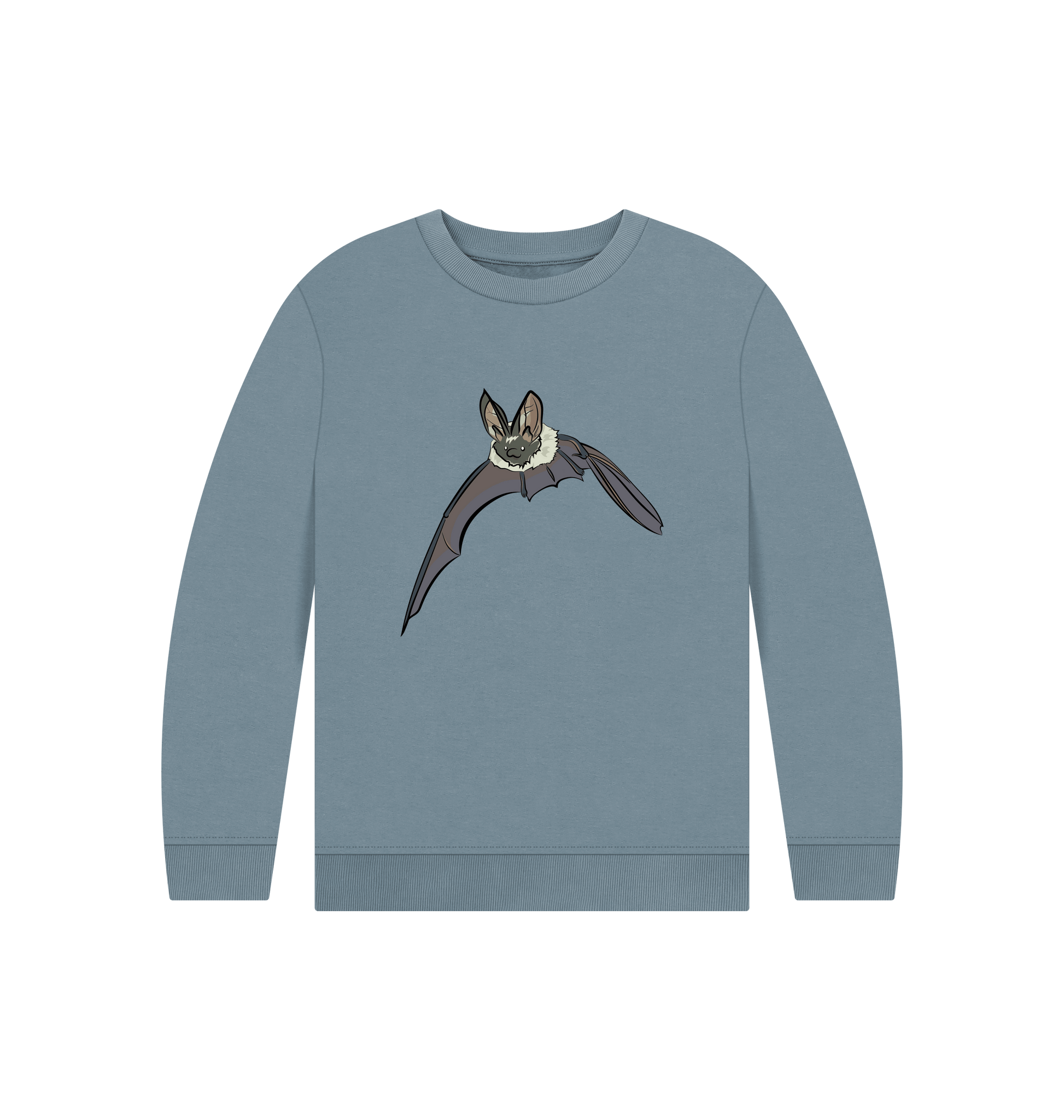 Stone Blue Printed Kids Jumper Front