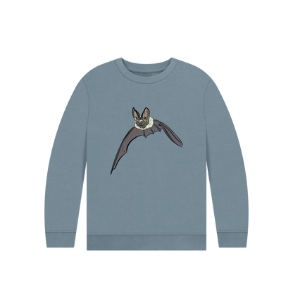 Stone Blue Printed Kids Jumper Front