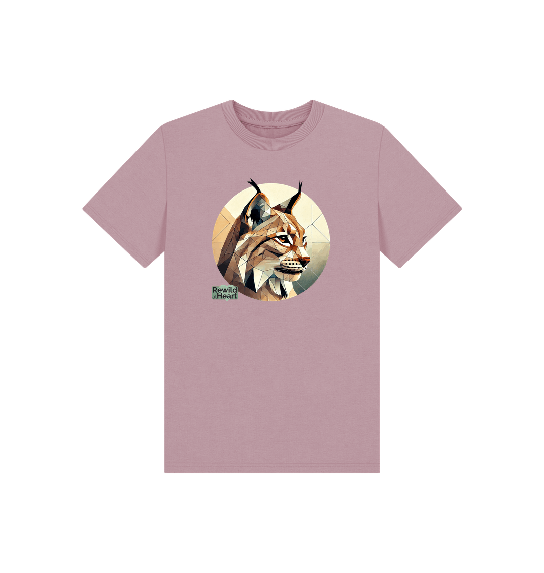Mauve Printed Kids T-Shirt Front