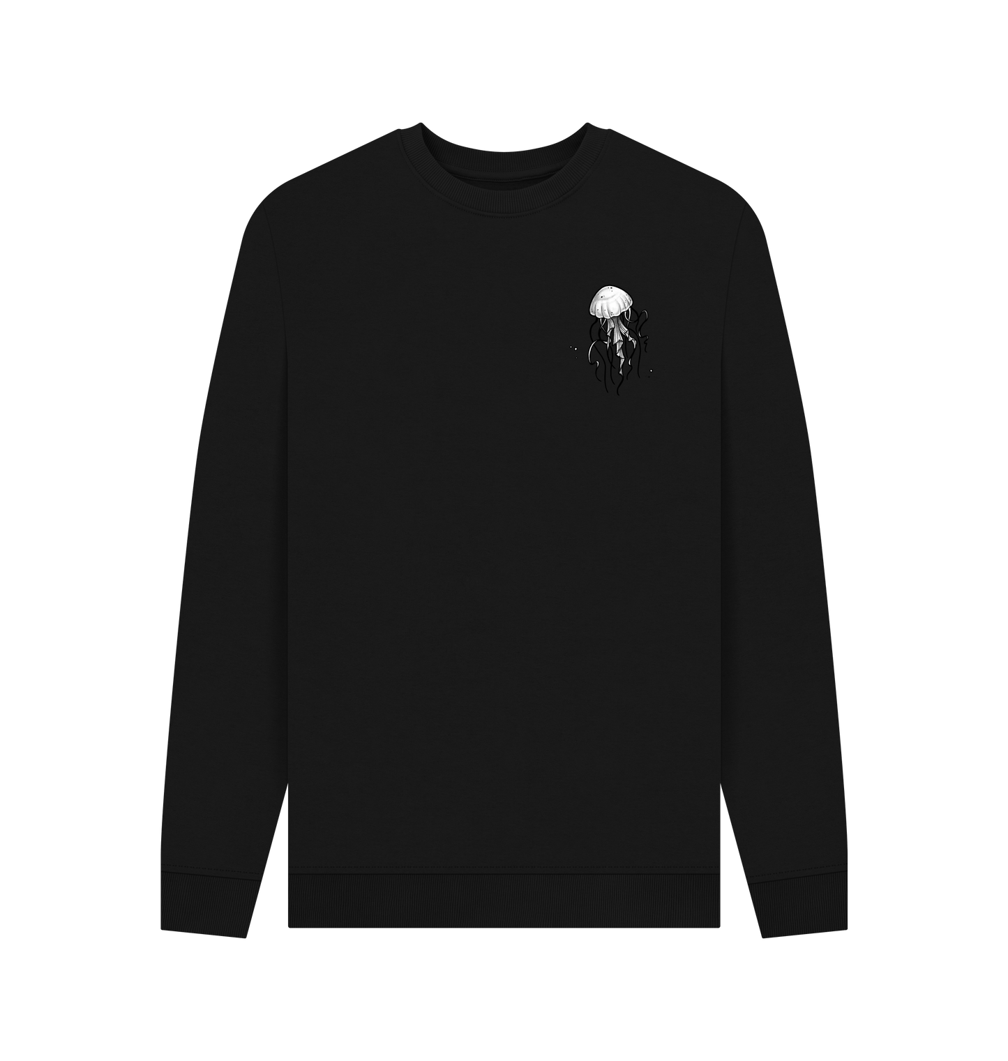 Black Printed Sweater Front