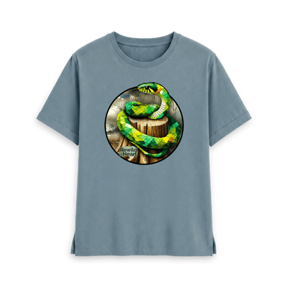 Stone Blue Printed T-shirt Front