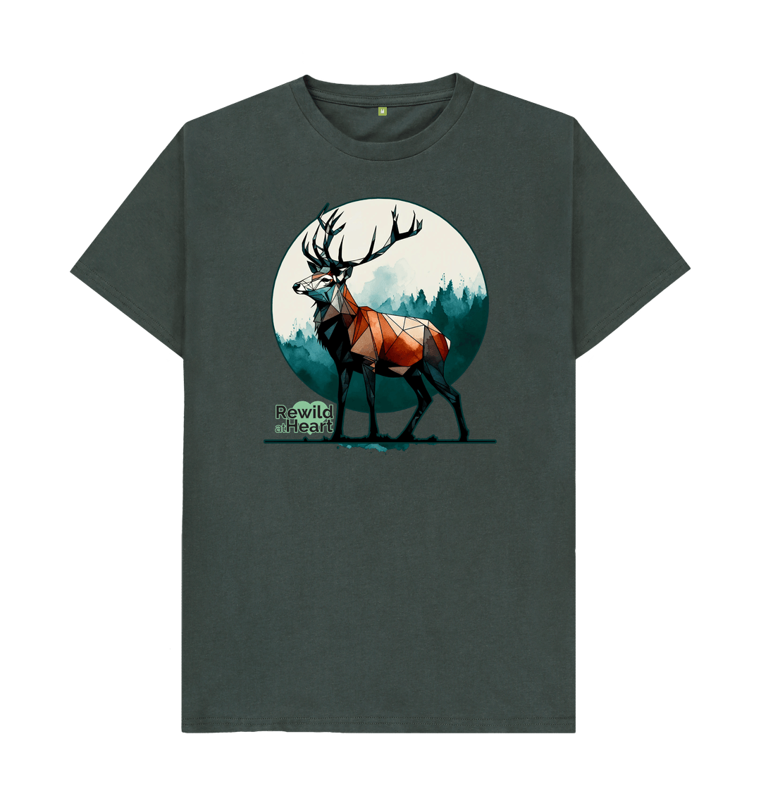 Dark Grey Red Deer Rewild Side | Men's T-Shirt