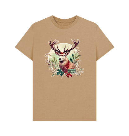 Sand Red Deer Stag Spirit Men's T-Shirt