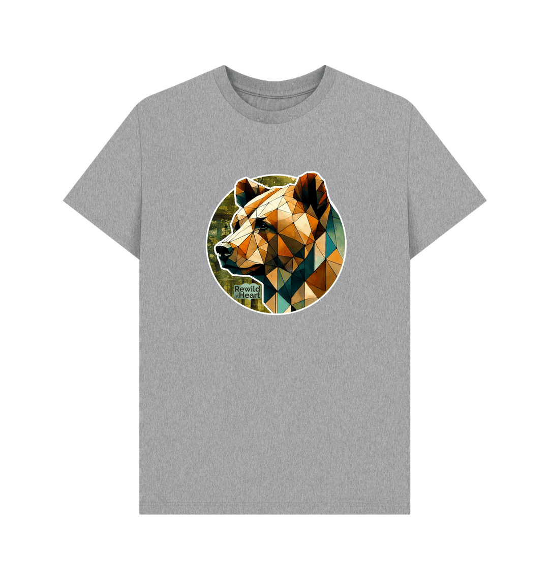 Athletic Grey Brown Bear Forest Men's T-Shirt