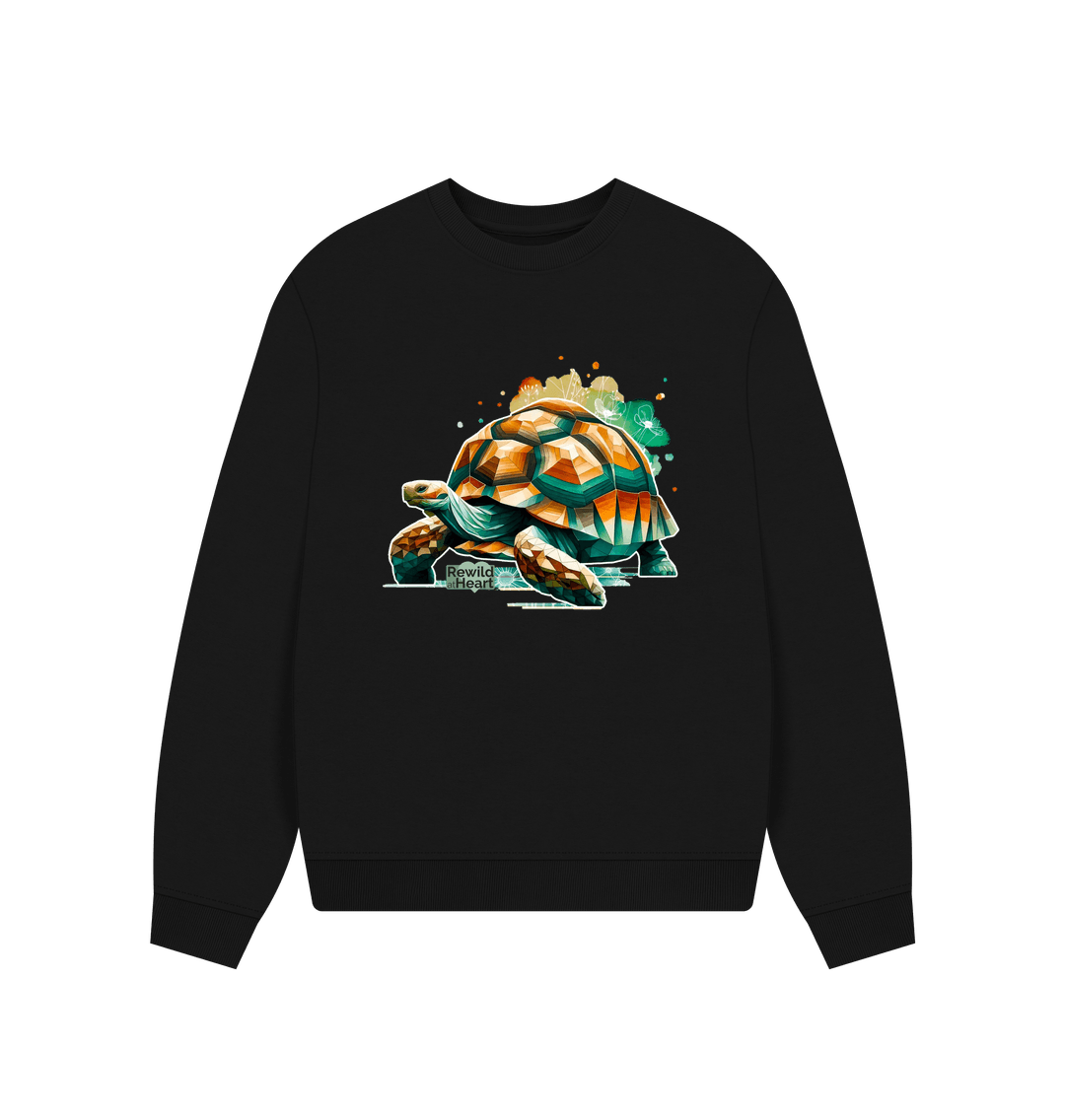 Black Giant Tortoise Wildflower Women's Oversized Jumper