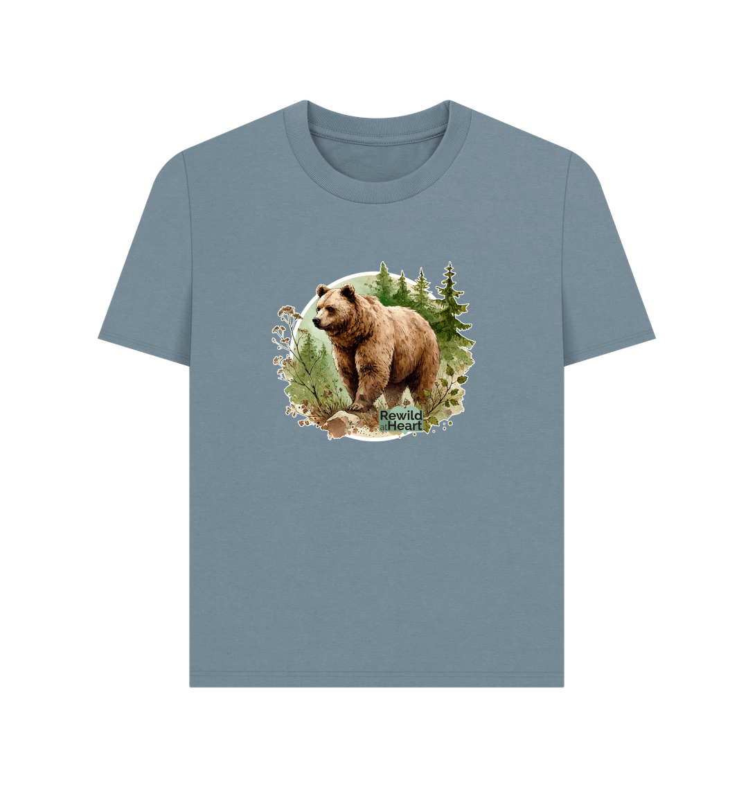 Stone Blue Brown Bear Wilderness Women's Classic T-Shirt