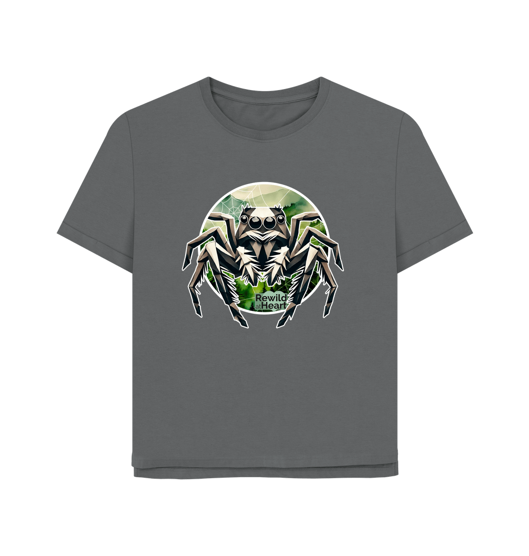 Slate Grey Wild Jumping Spider Women's Relaxed-Fit T-Shirt