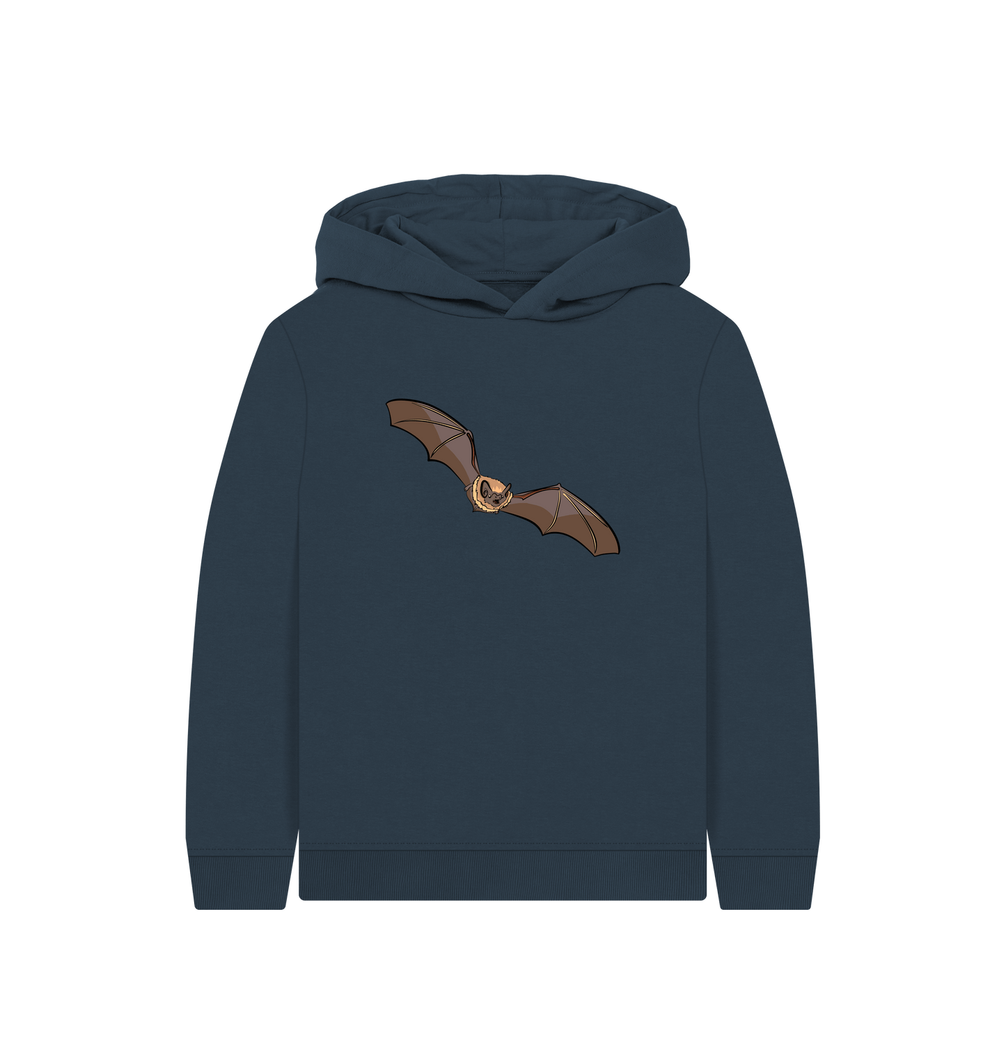 Navy Blue Printed Kids Hoodie Front