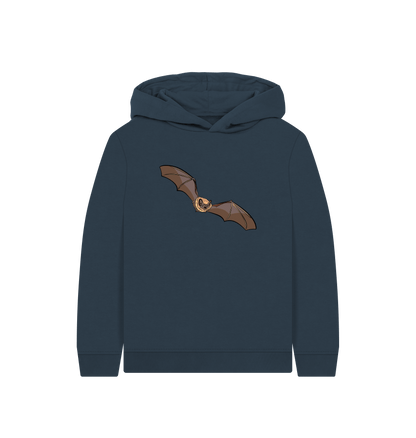 Navy Blue Printed Kids Hoodie Front