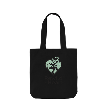 Black Rewild at Heart Organic Tote Bag