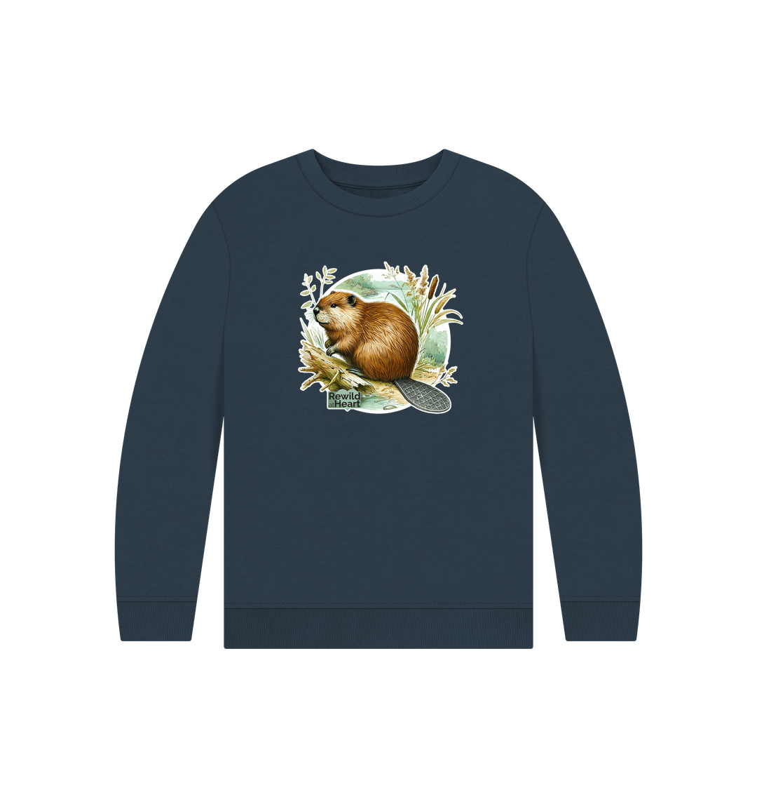 Navy Blue Beaver Riverbank Kids Jumper