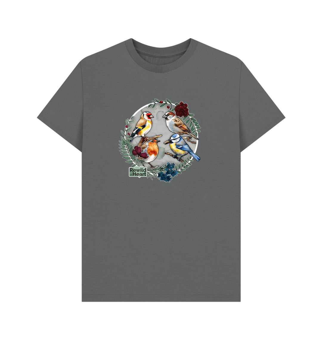 Slate Grey British Songbird Wreath Men's T-Shirt