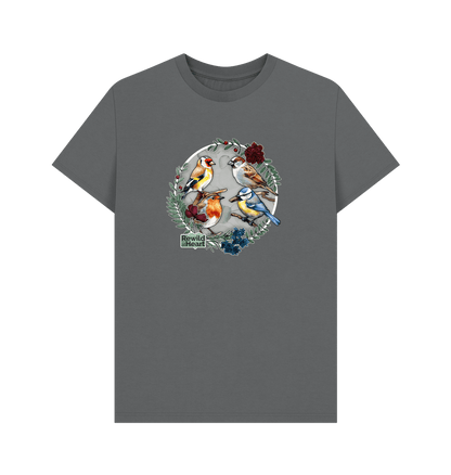 Slate Grey British Songbird Wreath Men's T-Shirt